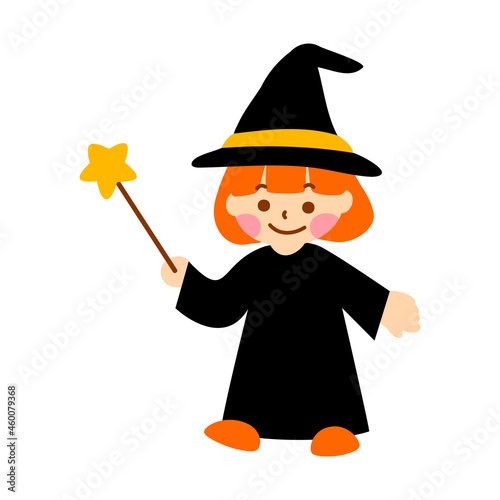 ハロウィンで仮装をする子どものイラスト