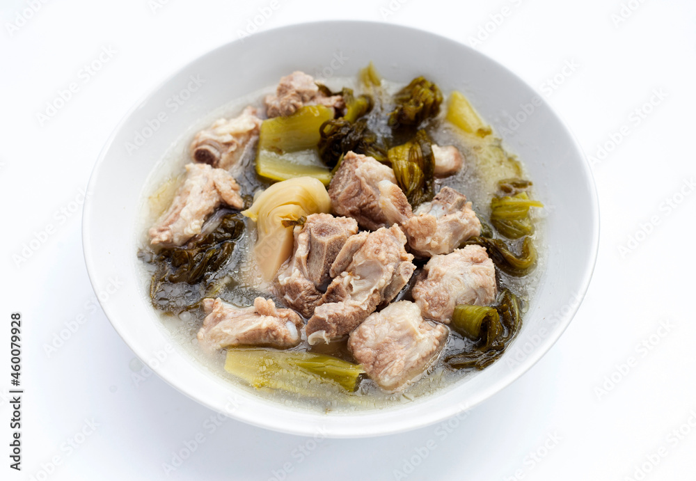 Pork rib soup with pickled cabbage or mustard greens Pork rib soup with pickled cabbage or mustard greens