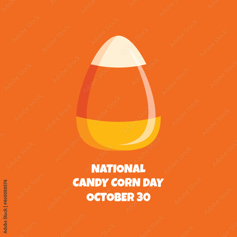 National Candy Corn Day vector. Popular halloween candy icon vector isolated on orange