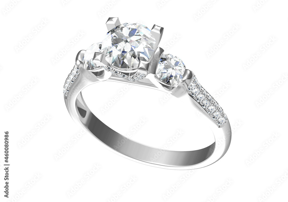 Wedding ring on white background .3D rendering Wedding ring on white background .3D rendering