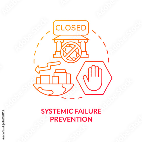 Economic collapse prevention concept icon. Crisis, bank panic preventive measures. Financial support process abstract idea thin line illustration. Vector isolated outline color drawing