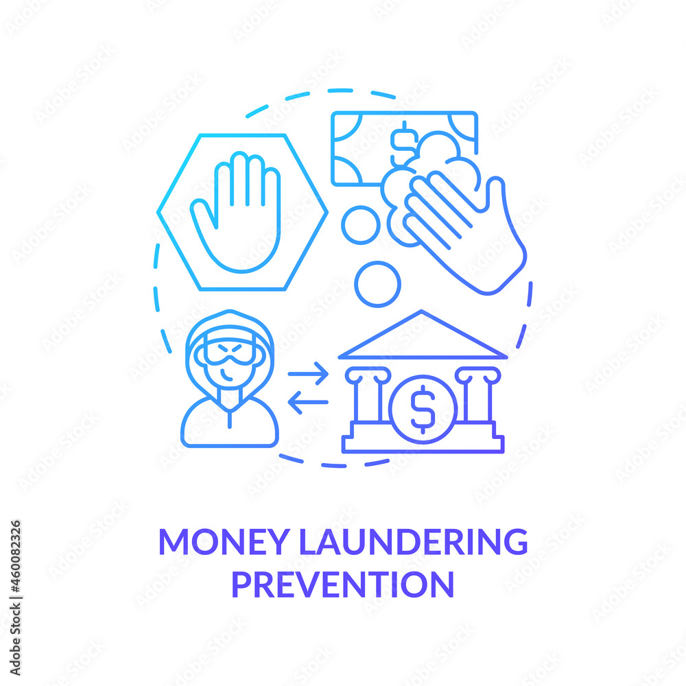 Illegal economical processes prevention concept icon. Money laundering. Black market. Underground economy abstract idea thin line illustration. Vector isolated outline color drawing