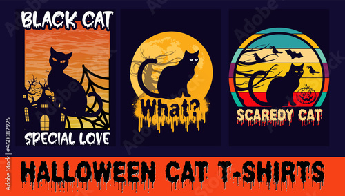 Halloween cat  t-shirt design bundle