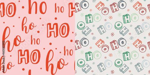 Christmas and winter seasonal seamless pattern set. seasonal holiday seamless pattern with text. texture for wallpaper, web page background, wrapping paper