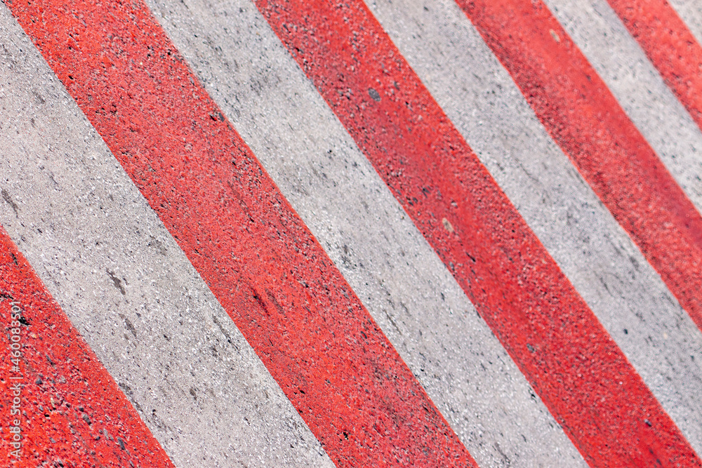 Red and white zebra on the crosswalk Stock Photo Adobe Stock