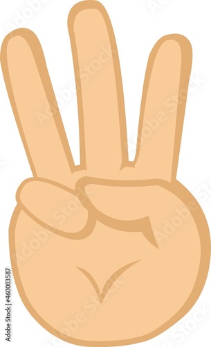 Vector illustration of a cartoon hand counting to three