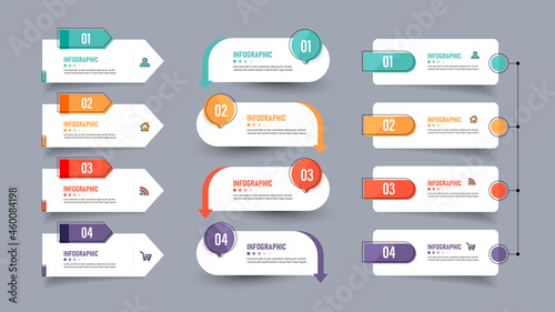 Infographics element collection with flat style. minimal banner. vector illustration.