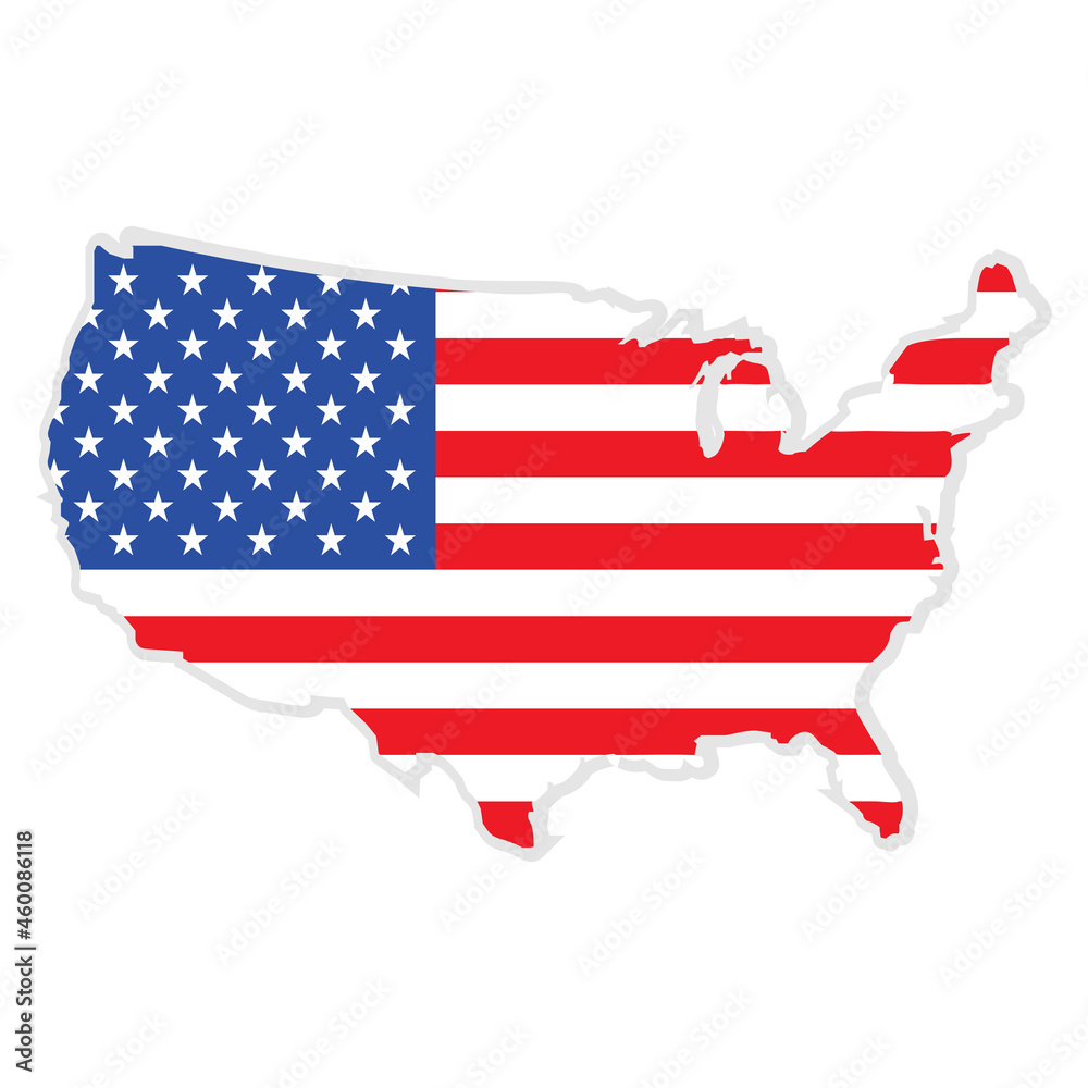 USA map in flag. United states territory. USA flag as map USA map in flag. United states territory. USA flag as map