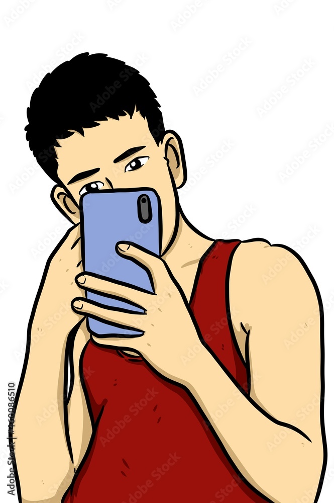 cute man cartoon on white background cute man cartoon on white background