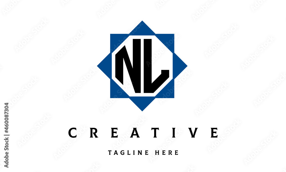 Naklejka premium NL double square latter logo vector