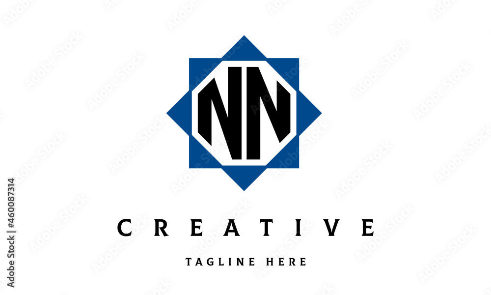 Naklejka premium NN double square latter logo vector