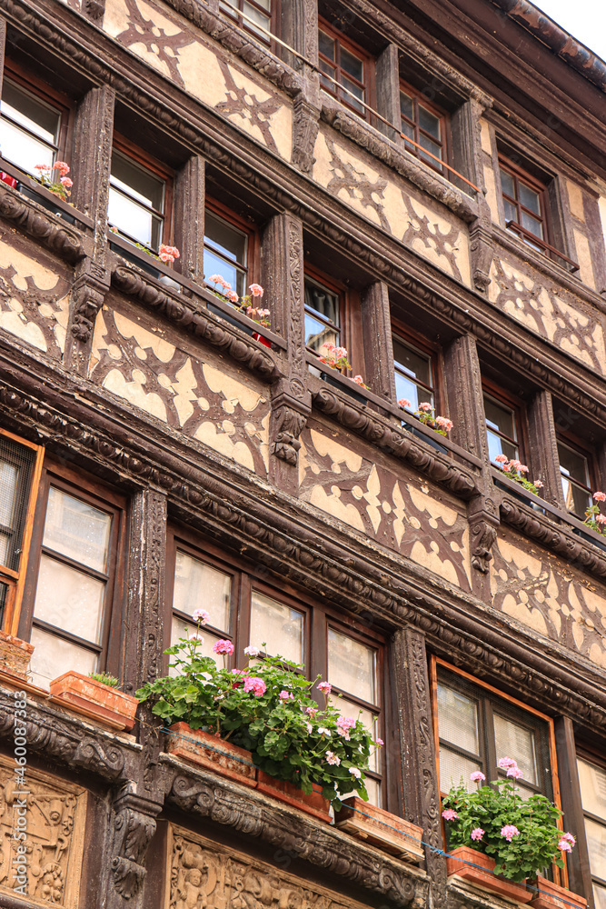 Elsässer Fachwerk; Fassade am Straßburger Kuttelmarkt (Place des Tripiers)