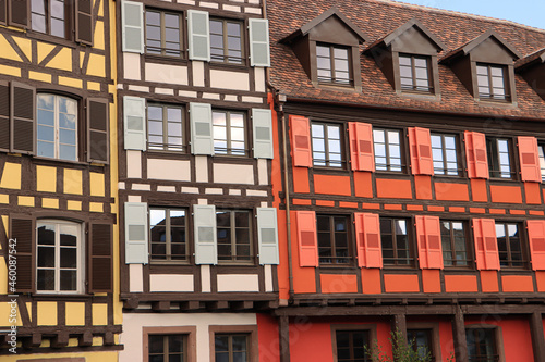Elsässische Fachwerkfassaden im Straßburger Gerber- und Mühlenviertel an der Pont Saint-Martin