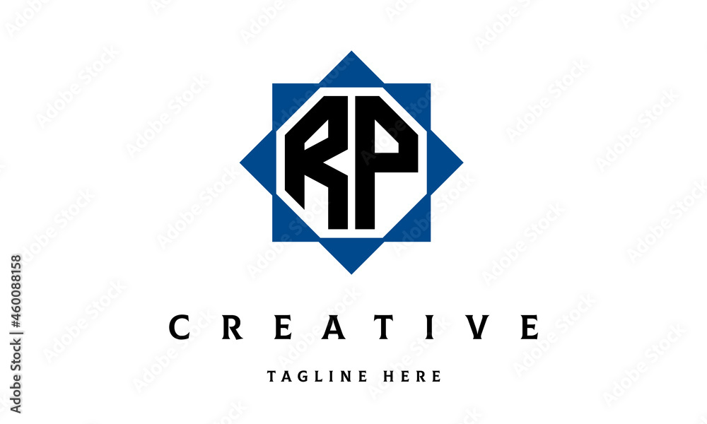 Fototapeta premium RP double square latter logo vector