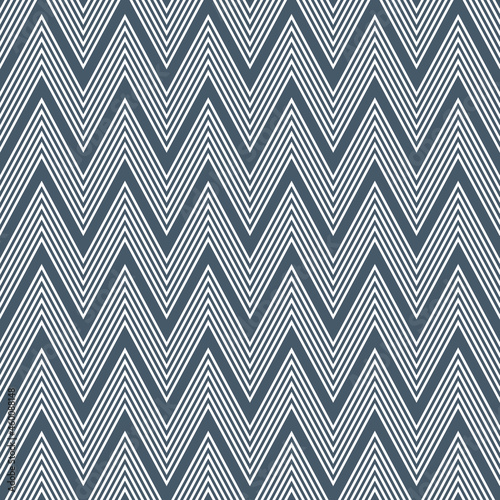 Seamless pattern of navy blue and white zigzag pattern with stripes decoration on navy blue background