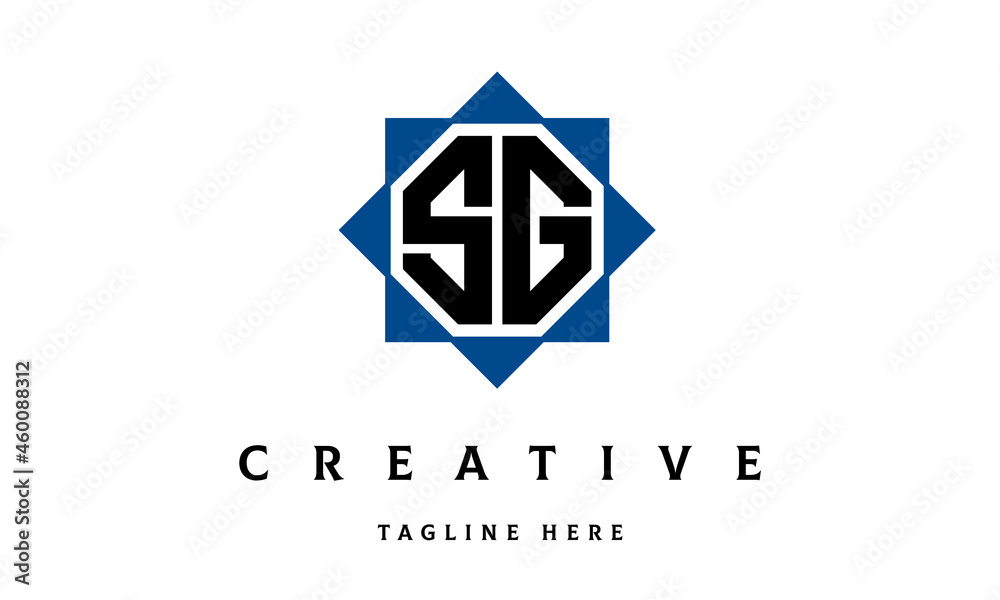 Fototapeta premium SG double square latter logo vector