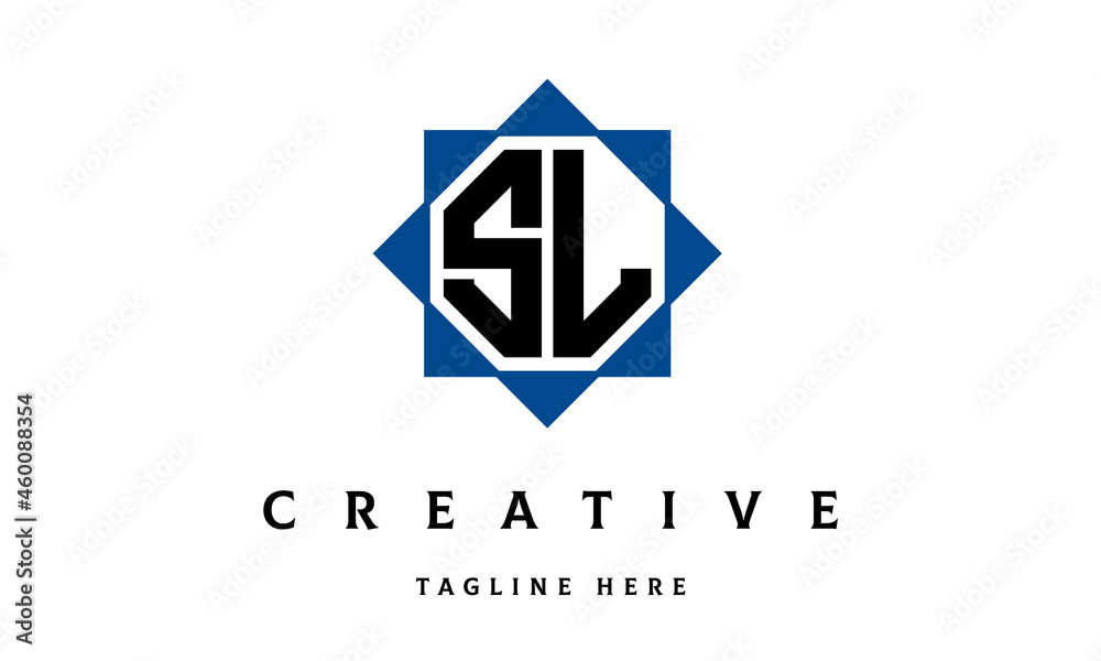 Naklejka premium SL double square latter logo vector