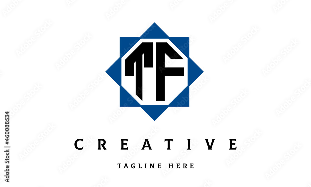 Fototapeta premium TF double square latter logo vector
