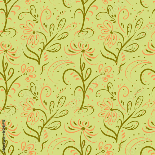 Wallpaper Mural flower fabric print raster seamless pattern with flowers Torontodigital.ca