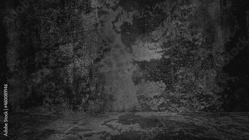 Old black background. Grunge texture. Dark wallpaper. Blackboard Chalkboard Concrete