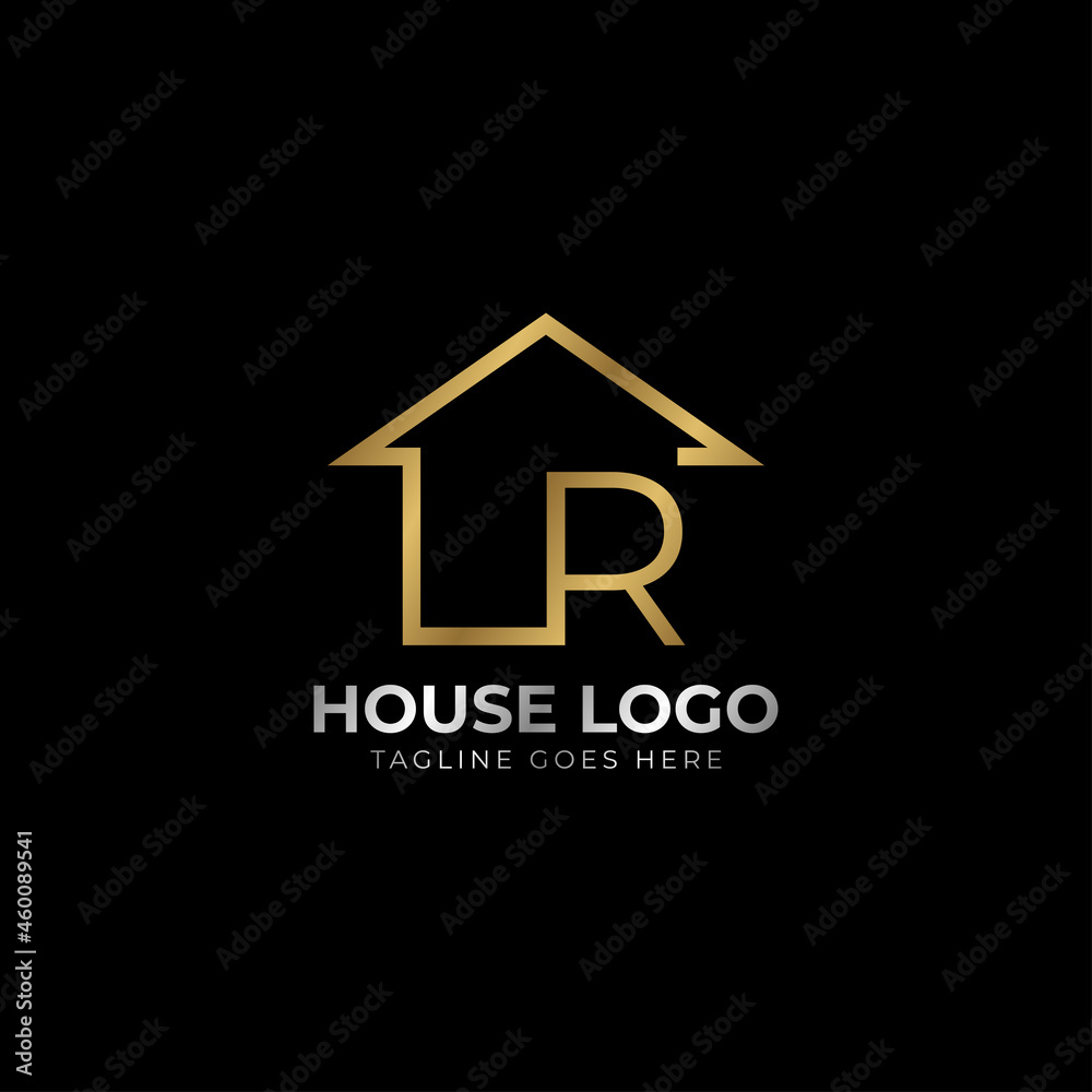 minimalist letter R luxurious house logo vector design for real estate, home rent, property agent minimalist letter R luxurious house logo vector design for real estate, home rent, property agent