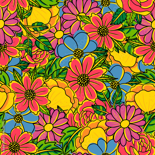 Flowers Seamless Pattern for party  anniversary  birthday. Design for banner  poster  card  invitation and scrapbook 