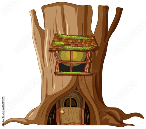 Tree house inside the tree trunk
