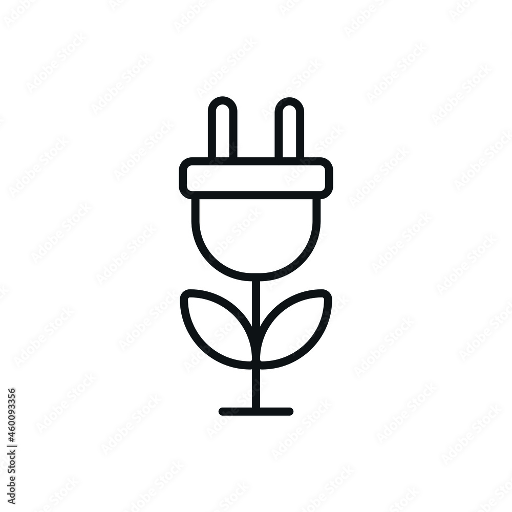 Environmentally friendly electricity linear icon. Thin line customizable illustration. Vector isolated outline drawing. Editable stroke Environmentally friendly electricity linear icon. Thin line customizable illustration. Vector isolated outline drawing. Editable stroke