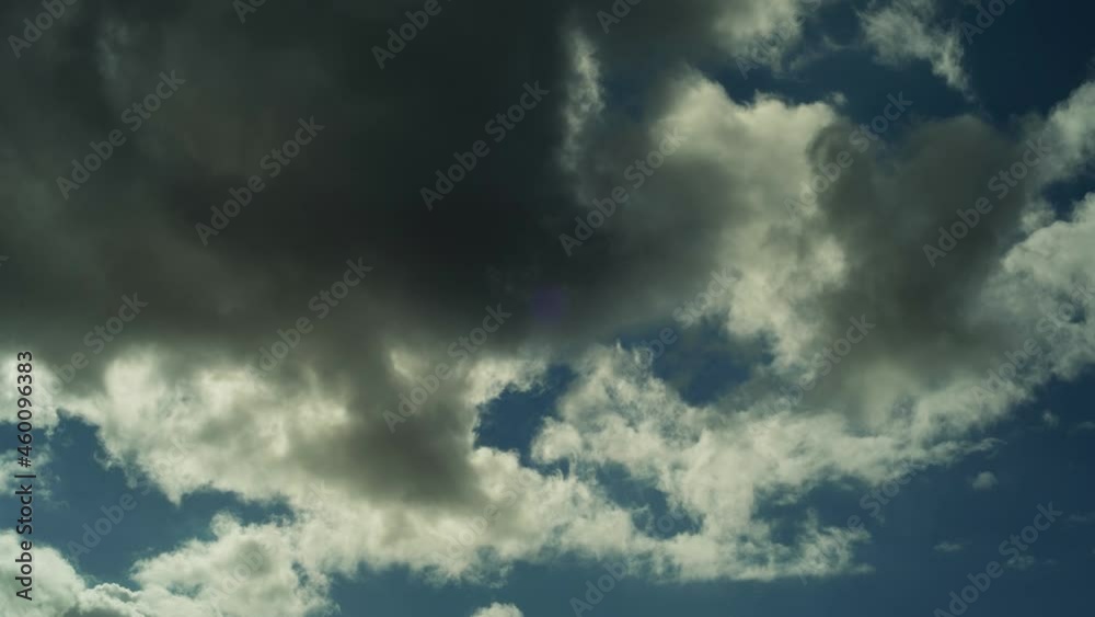 4K timelapse of a sunny blue sky, with clouds passing by in front of the sun. 4K timelapse of a sunny blue sky, with clouds passing by in front of the sun.
