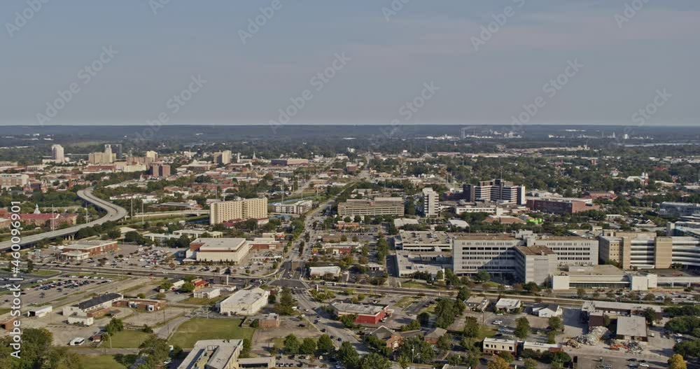 Augusta Georgia Aerial v2 panoramic circular pan shot around medical school university campus areas with midtown cityscape - Shot with Inspire 2, X7 camera - October 2020 Augusta Georgia Aerial v2 panoramic circular pan shot around medical school university campus areas with midtown cityscape - Shot with Inspire 2, X7 camera - October 2020