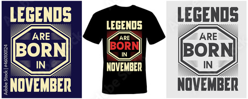 legends are born in November t-shirt design for November