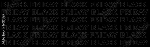 Black Friday Background Vector. Black Background with 'Black Friday' Repeated Modern Text