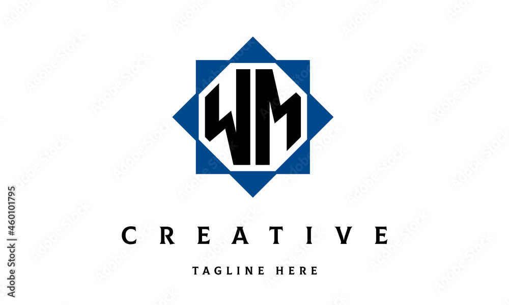 Fototapeta premium WM double square latter logo vector
