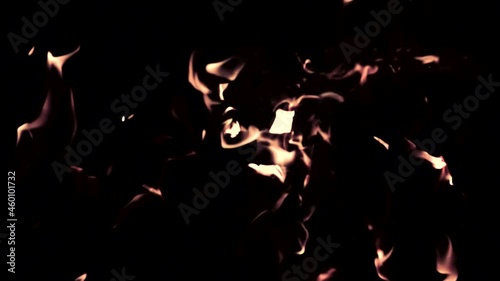 Bonfire winter dark night. Super slow motion 1000 fps. photo