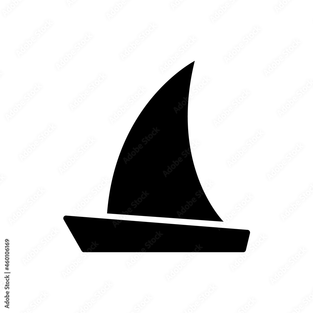 Sailboat icon, stock vector, boat logo isolated on white background Sailboat icon, stock vector, boat logo isolated on white background