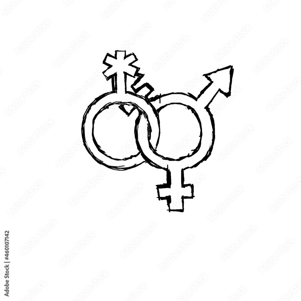 Genderqueer Nonbinary Transgender Sexual Orientation Symbol Sketch 