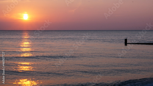 Sunrise over Lake Michigan taken from Kenilworth Beach in Illinois.