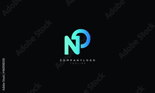 NP PN Abstract initial monogram letter alphabet logo design