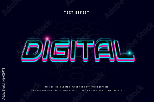 Digital 3d text effect on navy background