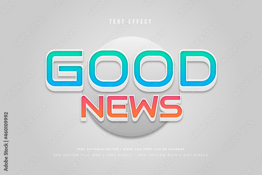 Good news 3d text effect on grey background Good news 3d text effect on grey background