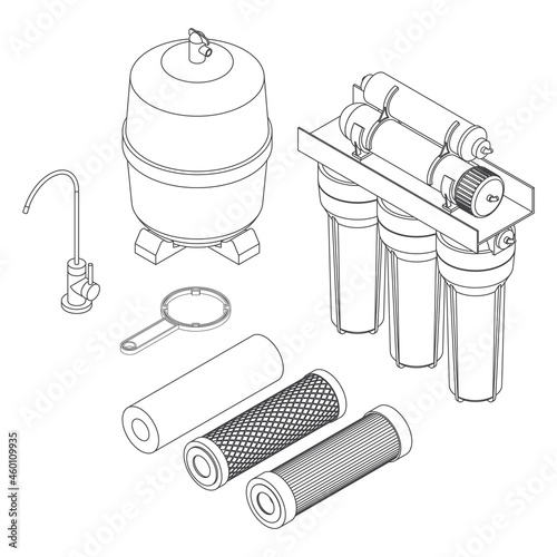 Vector drink water filter, reverse osmosis home system set