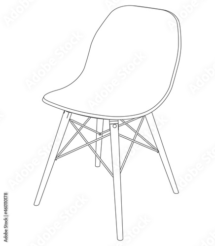 Vector modern chair with plastic seat