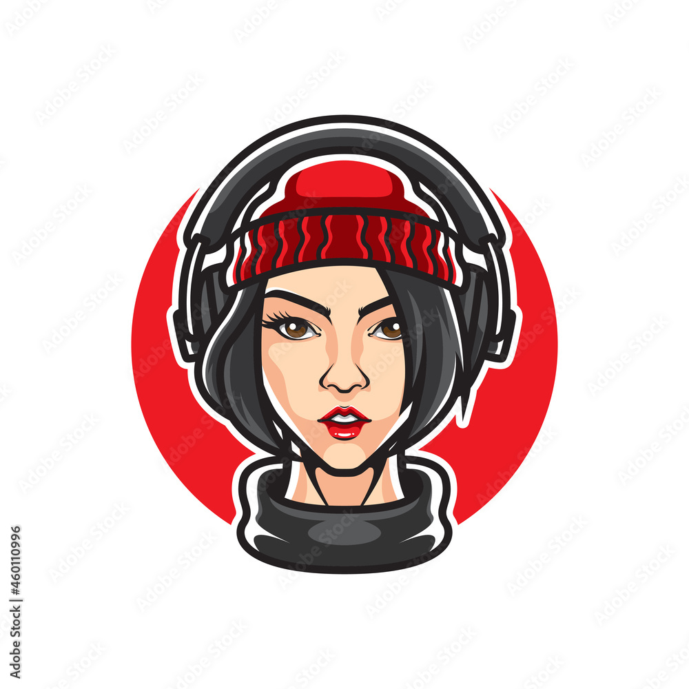 GIRL STREAMERS HEAD SPORT LOGO GIRL STREAMERS HEAD SPORT LOGO