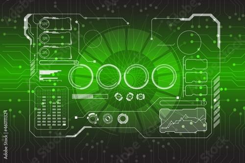 Abstract Virtual Cyber Control Display Pack For Game App UI Illustration.