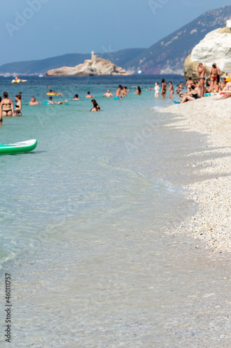 Capobianco beach in Elba Island, Italy. White pebbles and cristal clear turquoise water photo