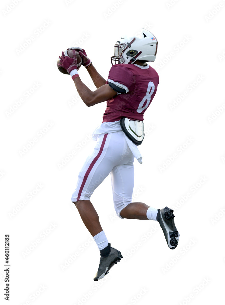 Naklejka premium Amazing athletes making great catches and runs during a competitive football game