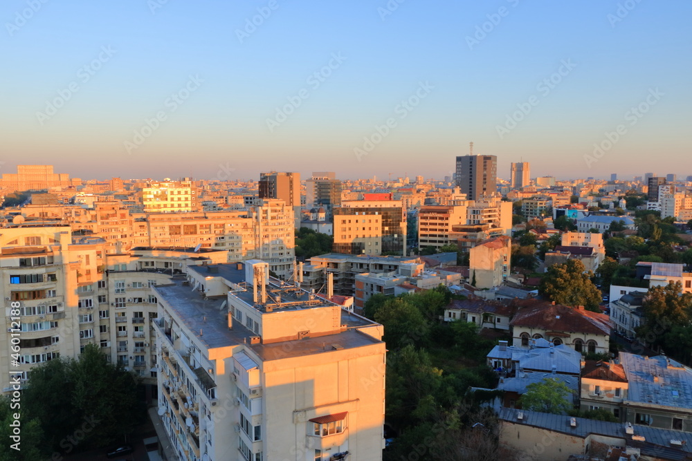 Bucharest Aerial View in the morning light