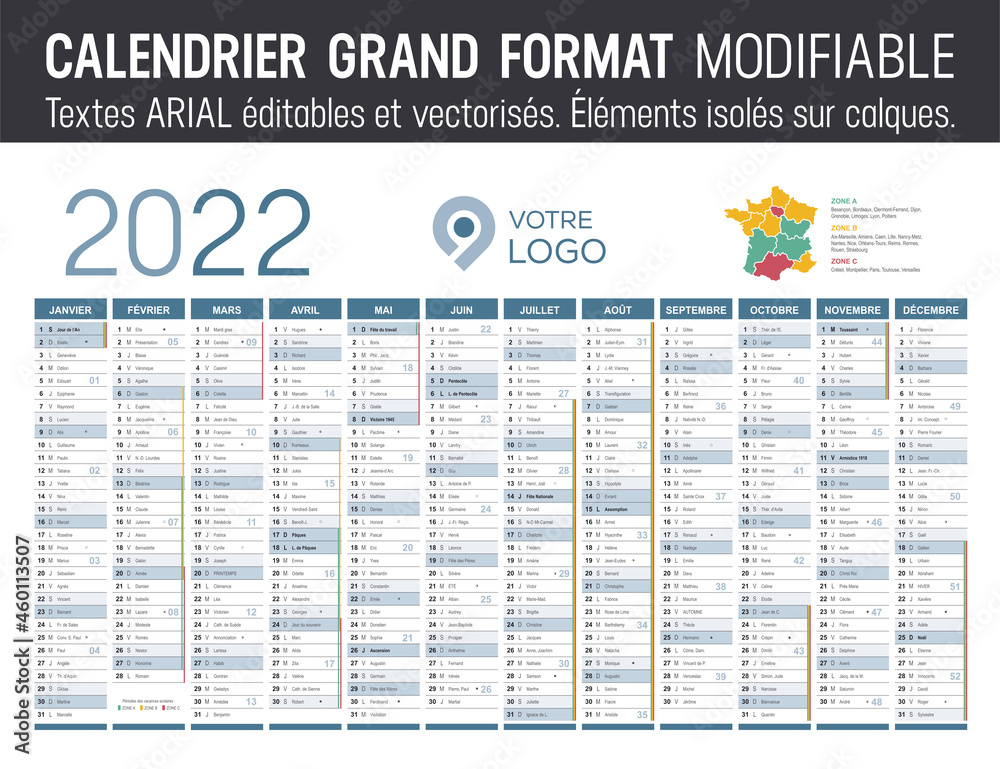 calendrier-2022-modifiable-grand-format-stock-vector-adobe-stock
