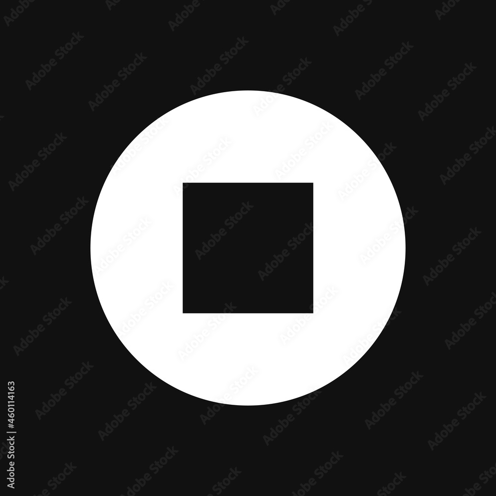 stop button icon on grey background stop button icon on grey background