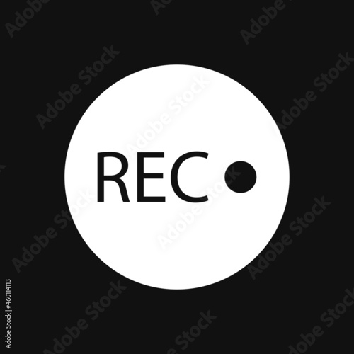 rec button icon on grey background